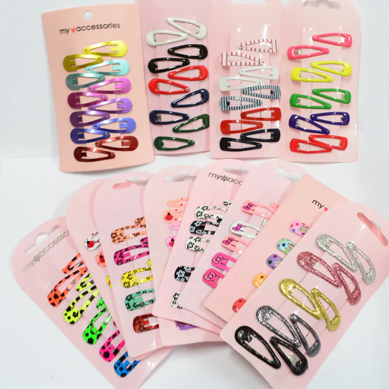 

30 Pcs/ Set Mini 3cm Printing Candy Color Cartoon girls' Hair Grips BB Clips Kids Hairpin Accessories G0302