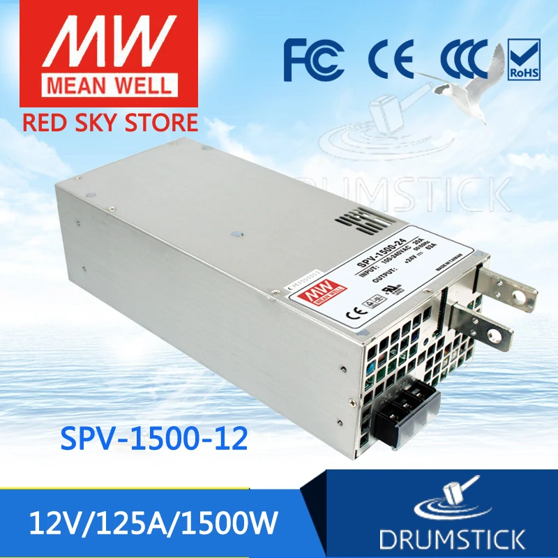 

Hot! MEAN WELL original SPV-1500-12 12V 125A meanwell SPV-1500 12V 1500W Single Output Power Supply