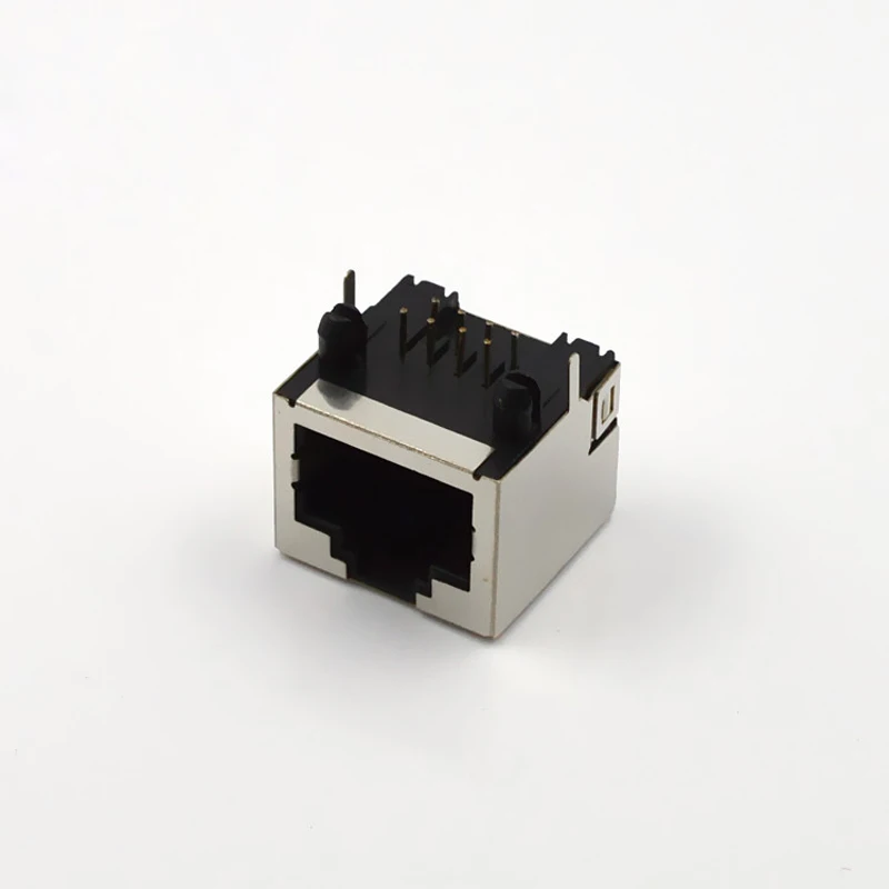 100pcs Rj45 Network Connector Socket 8p8c 90 Degree Horizontal Bend