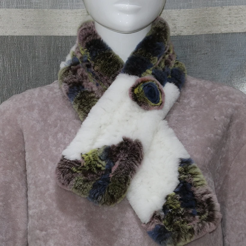 

Genuine Fur Scarf For Women Real Rex Fur Winter Warm Neck Collar Scarves 2016 Fashion Gift Female Rex Fur Winter Scarf
