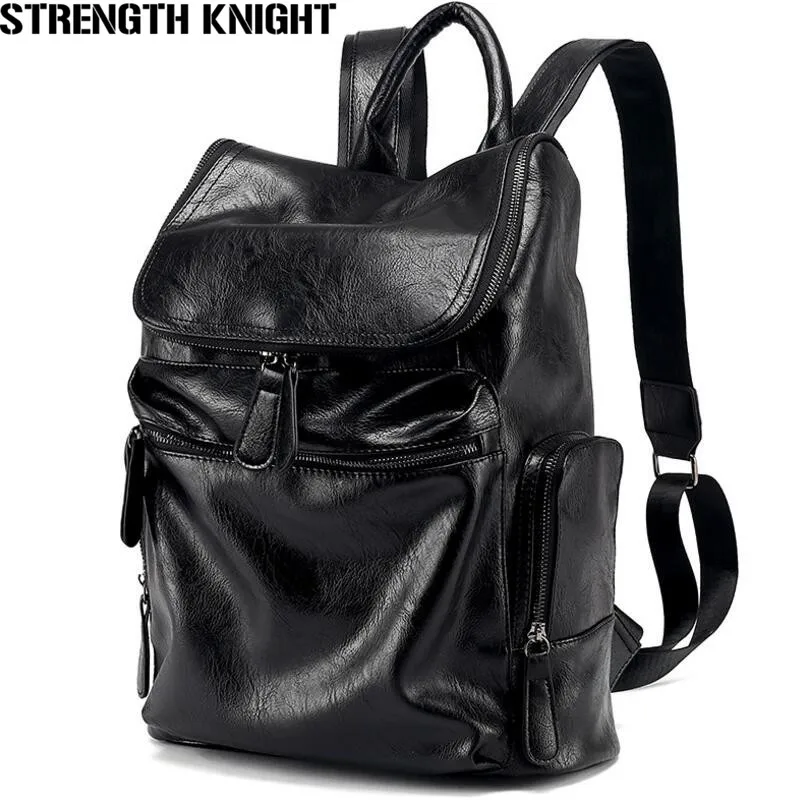 

Men Backpack Leather Male Functional bags Men Waterproof backpack PU big capacity Men Bag School Bags For Teenager