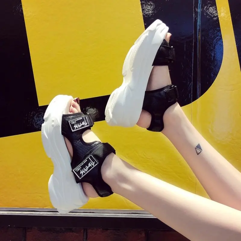 2019 Summer Platform Sandals Women Wedge High Heels Shoes Women Buckle Leather Canvas Summer Slippers Woman Chunky Sandal QQ-99 2019 Summer Platform Sandals Women Wedge High Heels Shoes Women Buckle Leather Canvas Summer Slippers Woman Chunky Sandal QQ-99