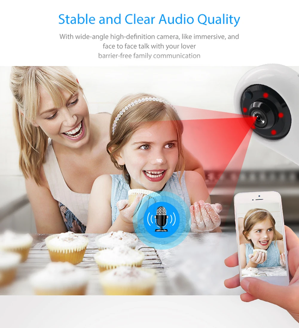 REDEAGLE HD 1080P WiFi камера безопасности 2MP Беспроводная умная камера видеонаблюдения Поддержка Amazon Alexa Echo Show Google Home