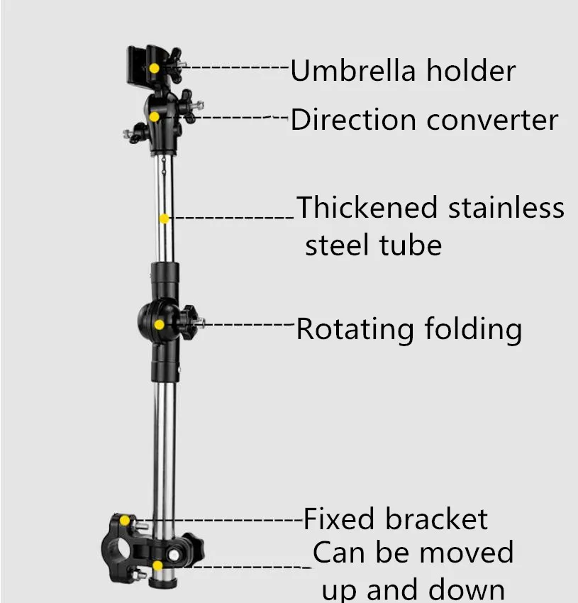 Soporte de paraguas para patinete eléctrico, accesorio ajustable de acero inoxidable para de ruedas, cochecito, bicicleta|Piezas accesorios de - AliExpress