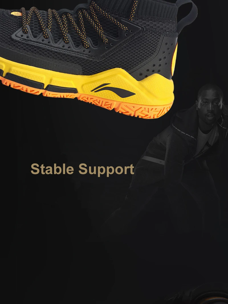 Li-Ning Мужская деление V Wade Профессиональная баскетбольная обувь на подушке, моно подкладка из пряжи, облачная спортивная обувь, кроссовки ABAP027 XYL269