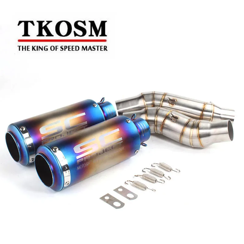 Tkosm мотоцикл для Kawasaki Z1000 выхлопных газов Системы Slip-On глушитель и Link SC средней