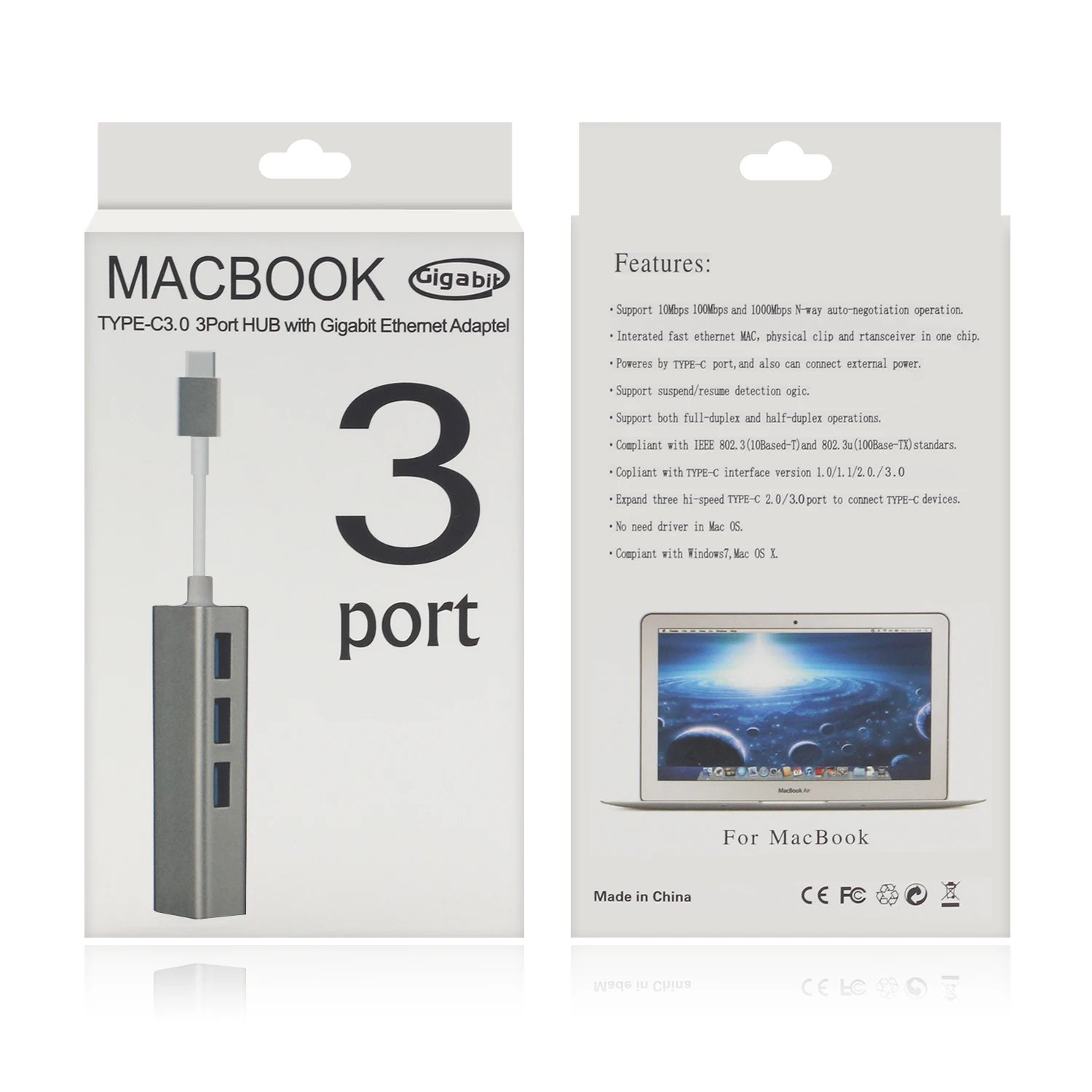 GOOJODOQ USB C Ethernet Rj45 Lan адаптер 3 порта Type концентратор 10/100/1000 Мбит/с гигабитный 0