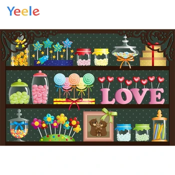 

Yeele Candy Shop Lollipop Love Star Dreamy Baby Room Photography Backgrounds Customized Photographic Backdrops for Photo Studio