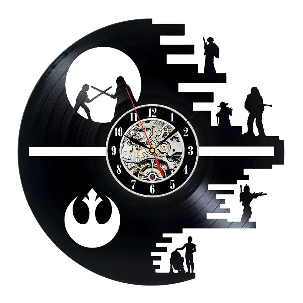 Decorative Vinyl Record Wall Clock Gift Star Wars Designin Wall Clocks