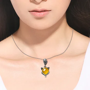 

2020 Time-limited Hot Sale Aquamarine Animals Asg Choker Necklace Cluci Cage Pendants Tang Jing S925 Fox Chain