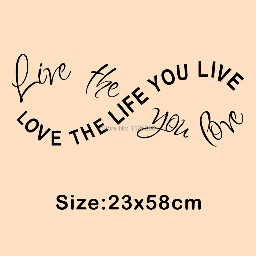 Classic Quotes Live The Life You Love Wall Decals Infinity Symbol Pattern Vinyl Stickers For Home Decor Wall Stickers Aliexpress