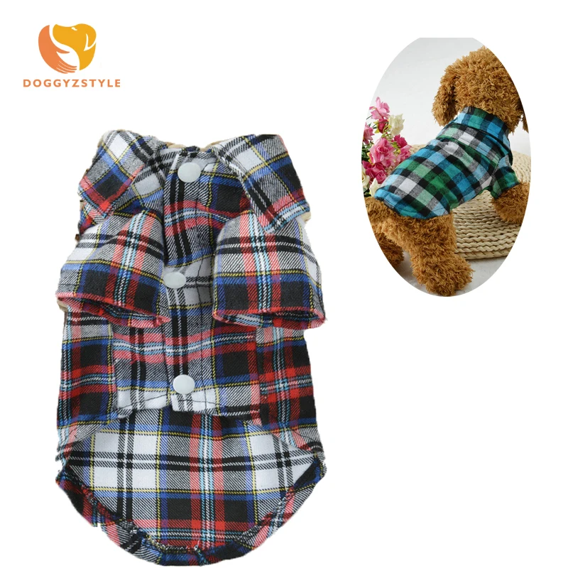 

Pet Shirt Soft Casual Dog Plaid Gentle Dog Clothes Cotton Puppy Western T-Shirt For Small Dogs Cats Dog Jacket Accessories