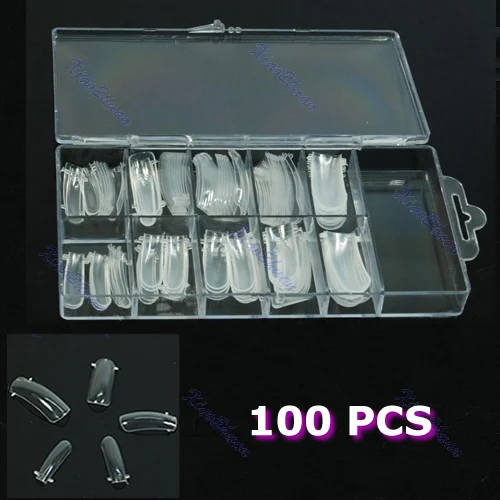 100 pcs Dual Form Nail System For UV GEL Acrylic Nail Art Mold Tips ...