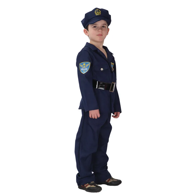 

Kids Child Little Policeman Police Cop Cosplay Costume for Boys Halloween New Year Carnival Mardi Gras Party Outfit Disfraces