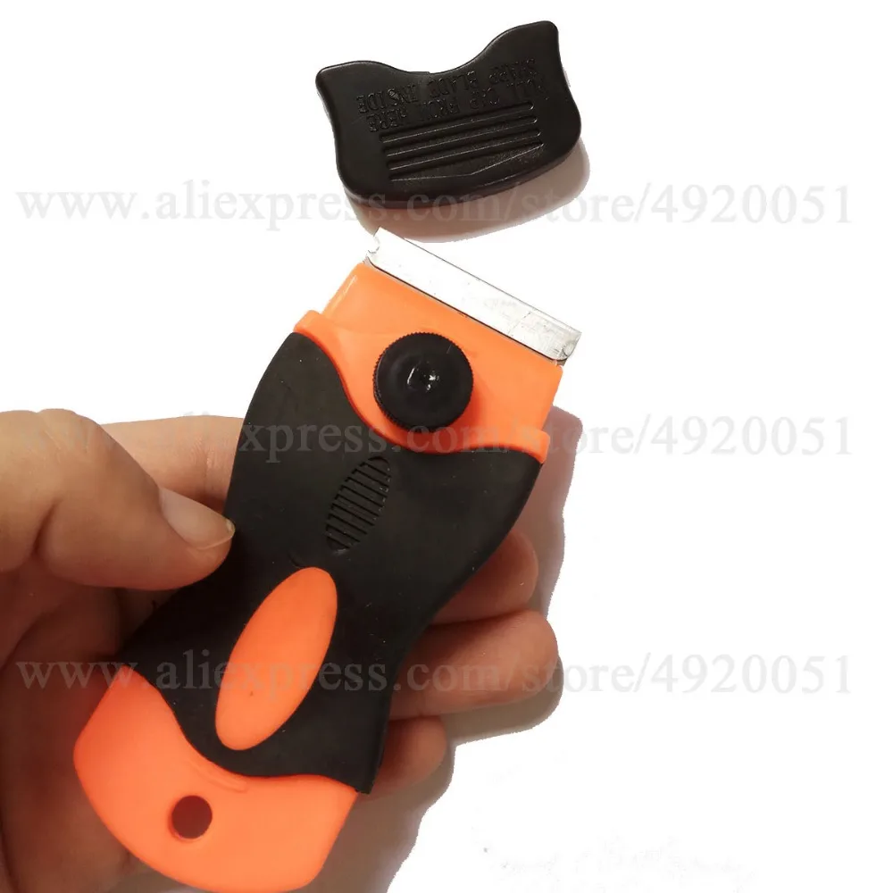 2PCS Plastic Handle Razor Scraper For Ceramic Glass Oven 100PCS Steel Blades Window Tinting Tool Glue Sticker Remover 2E12+E13