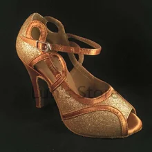 Новые женские золотые блестящие латинский бальный танец обувь Сальса Танцевальная обувь для танго Bachata танцевальная обувь все размеры