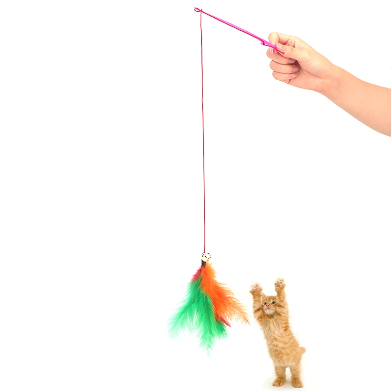 Pet Cat Toy Funny Fishing Rod Cat Stick Elastic Wire