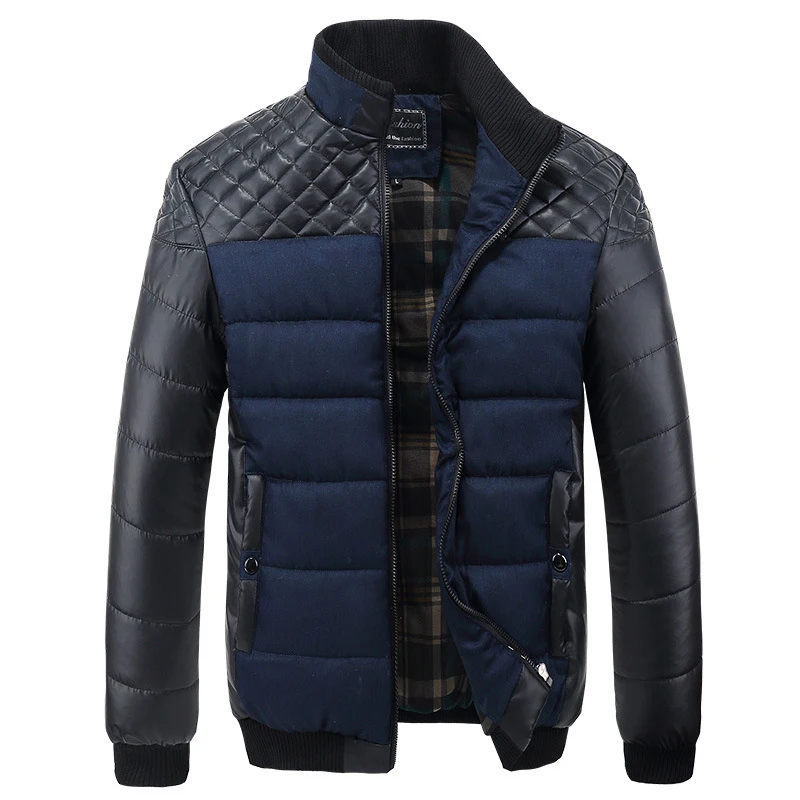 DIMUSi зимние теплые пальто для мужчин куртка Бомбер классический бренд лоскутное плед дизайн Молодой человек Casaul зимние парки 4XL, YA468