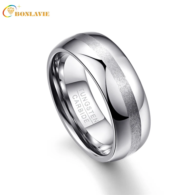 

8mm Width Men Ring 100% Tungsten Carbide Brushed Finish Wedding Bands Engagement Multi-size Anillos para hombres Pierscienie