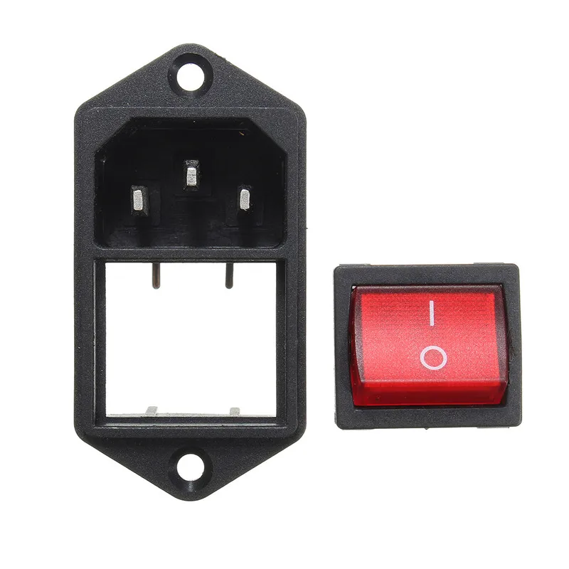 250V10A 3 контактная розетка IEC320 C14 с переключателем питания переключатель вкл/выкл
