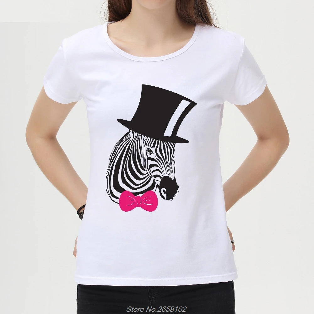 Best Women Fashion Cute Zebra Design T Shirt Novelty Tops Lady Custom Printed Short Sleeve Tees Girls T shirt Clothing Gift Harajuku
