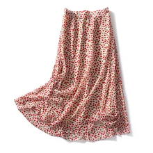 Новая юбка женская летняя шифоновая Цветочная Длинная пляжная Высокая дизайнерская простая Высококачественная Цветочная юбка женская