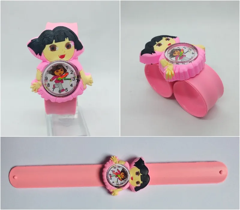 Dora/часы для девочек; Детские модные часы; кварцевые наручные часы; водонепроницаемые детские часы для мальчиков; студенческие часы; Relogio kol saati - Цвет: Розовый