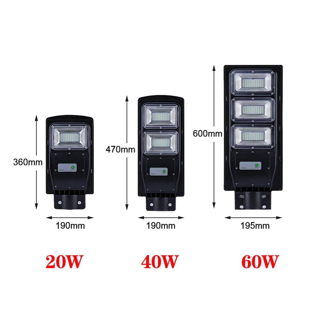 20/40/60W Светодиодный уличный фонарь на солнечной батарее SMD 2835 IP65 Водонепроницаемый уличный светильник на солнечной энергии с радар движения Сенсор солнечный светильник для дома на улице
