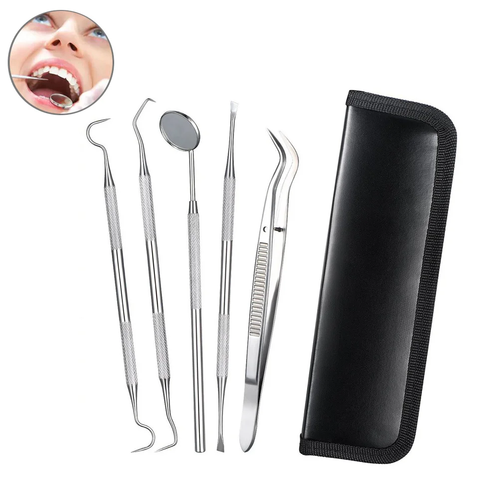 5 Pcs/Set Oral Hygiene Care Dental Tools Stainless Steel ...