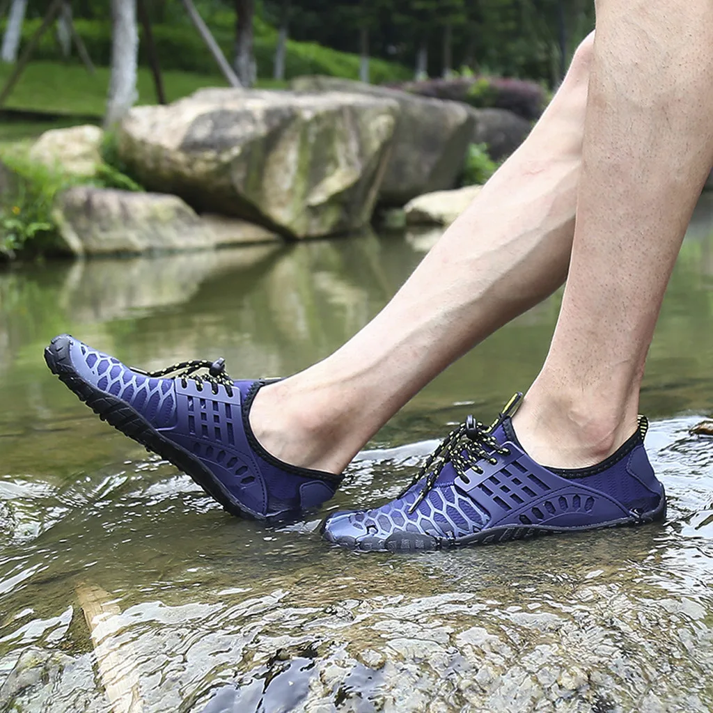 

CHAMSGEND Men's Hiking Shoes Swimming beach shoes snorkeling fast dry non-slip wear-resistant comfortable water shoes