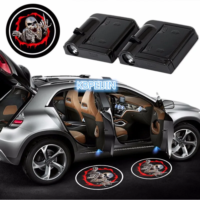 

2pcs Car Styling Car Door Welcome Light Projector Logo Sticker for lifan x60 620 520 320 x50 solano smily Accessories