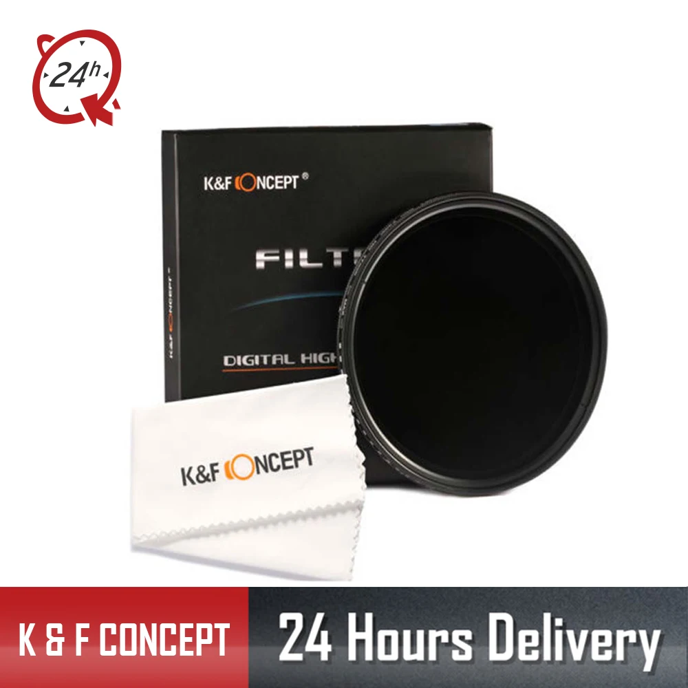 

K & F Concept Nieuwe 49mm Variabele Fader ND Filter ND2 ND4 ND8 ND400 Neutral Density Lens Filter For Canon Nikon