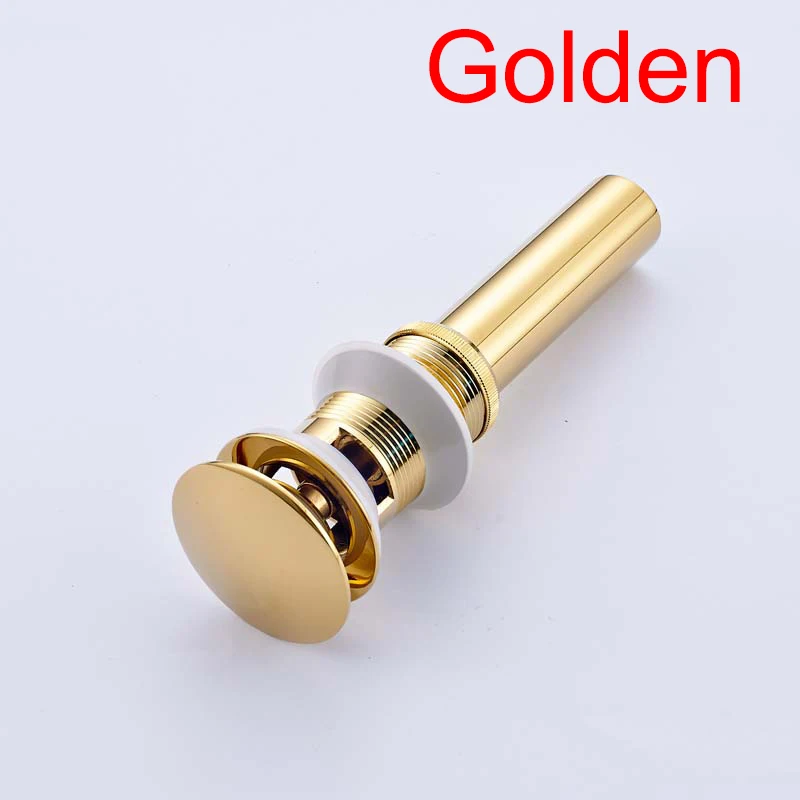Оптом и в розницу Хром Водопад Ванная раковина кран Одной ручкой отверстие раковина смеситель кран - Цвет: Golden Pop Up Drain