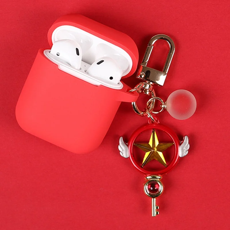 

Cute Girl Decorative Silicone Case for Apple Airpods 1 2 Case Bag Protective Cover Bag Bluetooth Earphone Case Box with Keychain