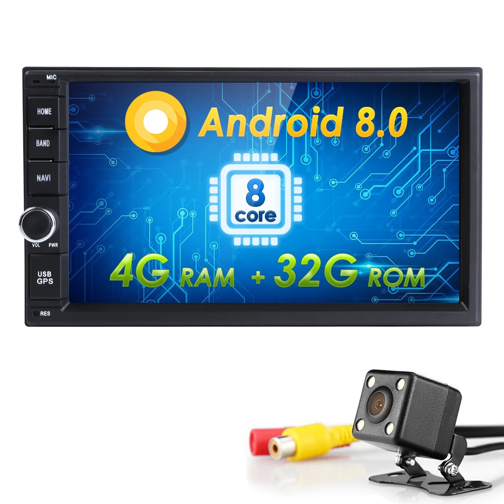 

Hizpo Octa Core 7"2 Din Android 10.0 Car NO-DVD Radio Multimedia Player 1024*600 Universal GPS Navigation autoradio Stereo Audio