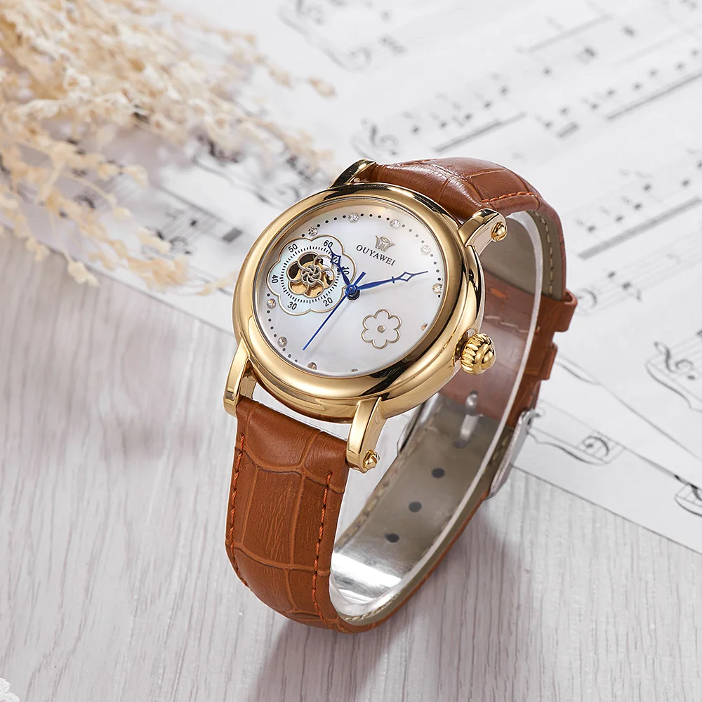 

OYW Luxury Brand Automatic Mechanical Watch Women Wristwatch Leather Band Fashion Casual Female Watch Lady Relogio Montre Femme