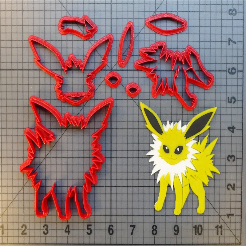 

Pokemon Jirachi Cookie Cutter Set Custom Made 3D Printed Fondant Cupcake Top Jolteon Cookie Cutter Set For Cake Decorating Tools