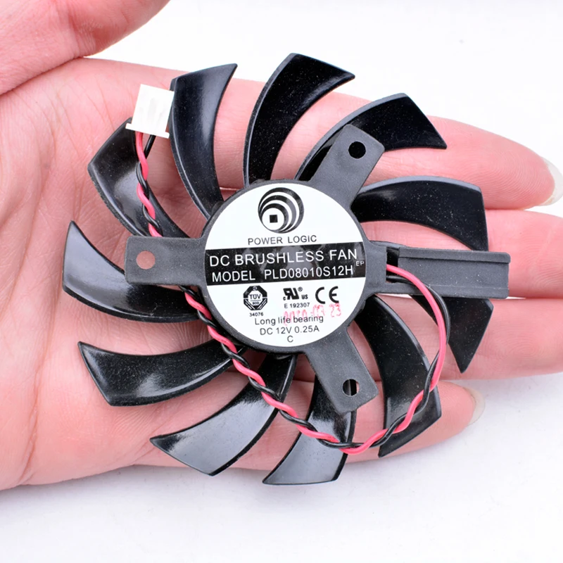 

Original PLD08010S12H 12V 0.25A Gigabyte Graphics Cooling Fan Diameter 75mm Aperture 40mm