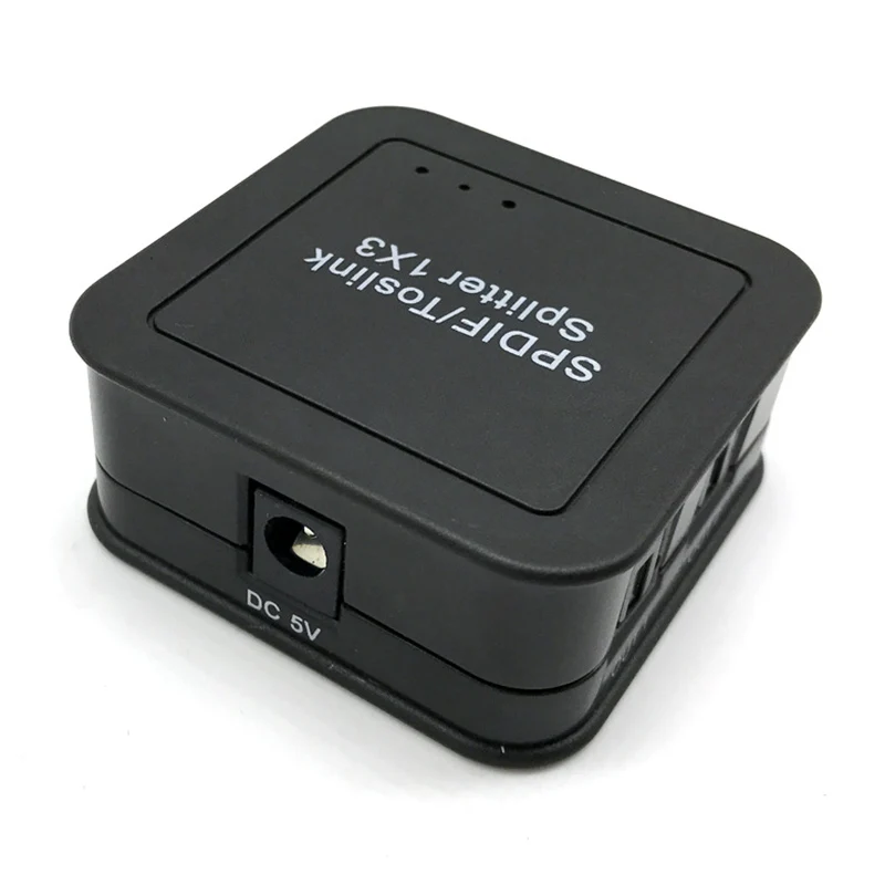 

Portable Mini SPDIF TOSLINK Fiber Divider Digital Optical 1x3 1 Input 3 Output Audio Splitter Adapter With Power Plug
