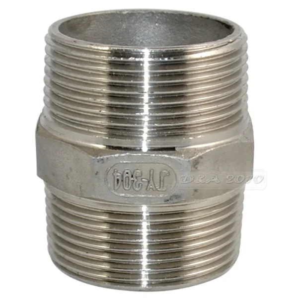 FGHGF 1 1/2"Male*Male Hex Nipple Stainless Steel SS304 M/M Threaded