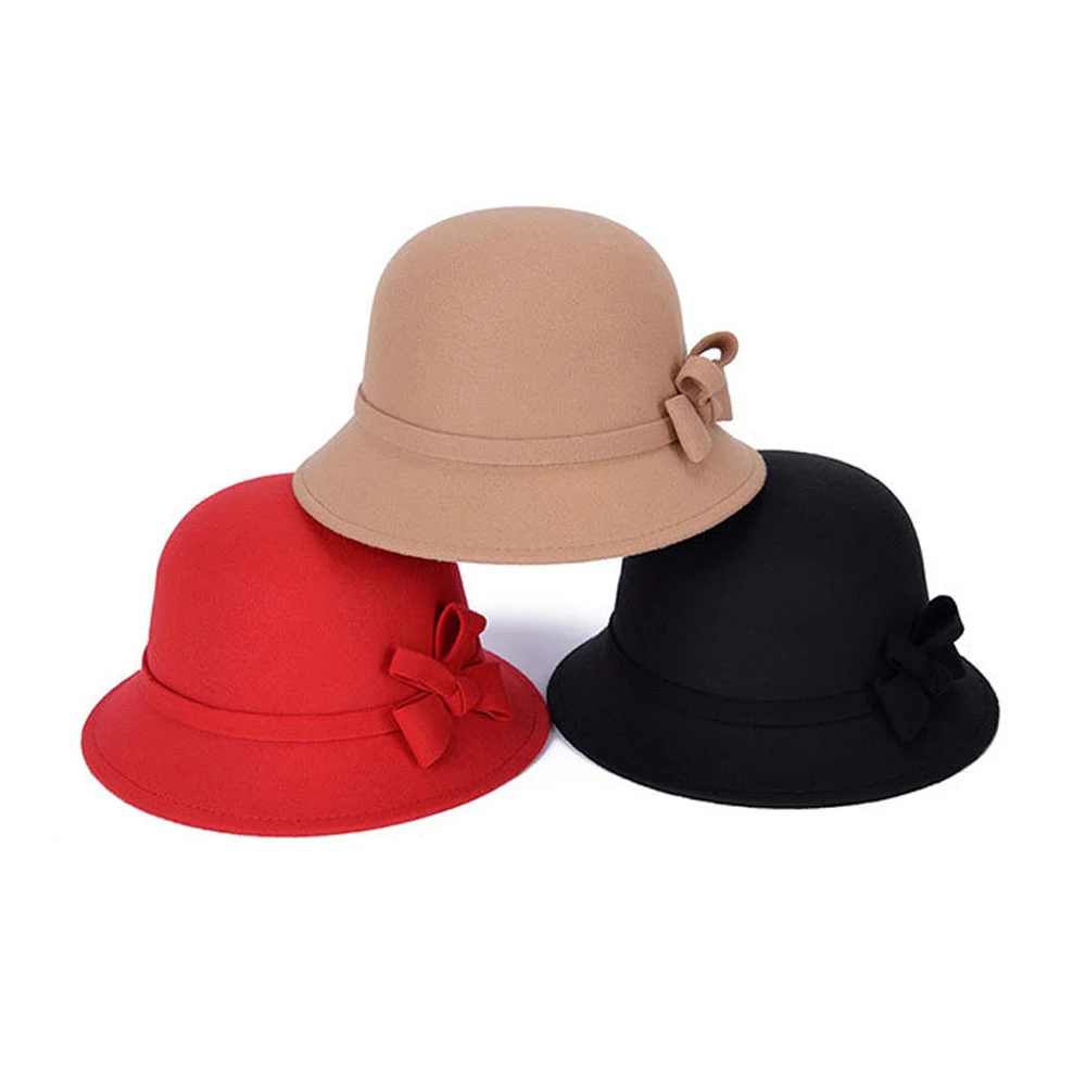 Женская шляпа-котелок, повседневная фетровая шляпа, женские вечерние шляпы с регулируемой гибкой платформой, осенне-зимние шляпы, Женские винтажные пляжные шляпы от солнца Ne