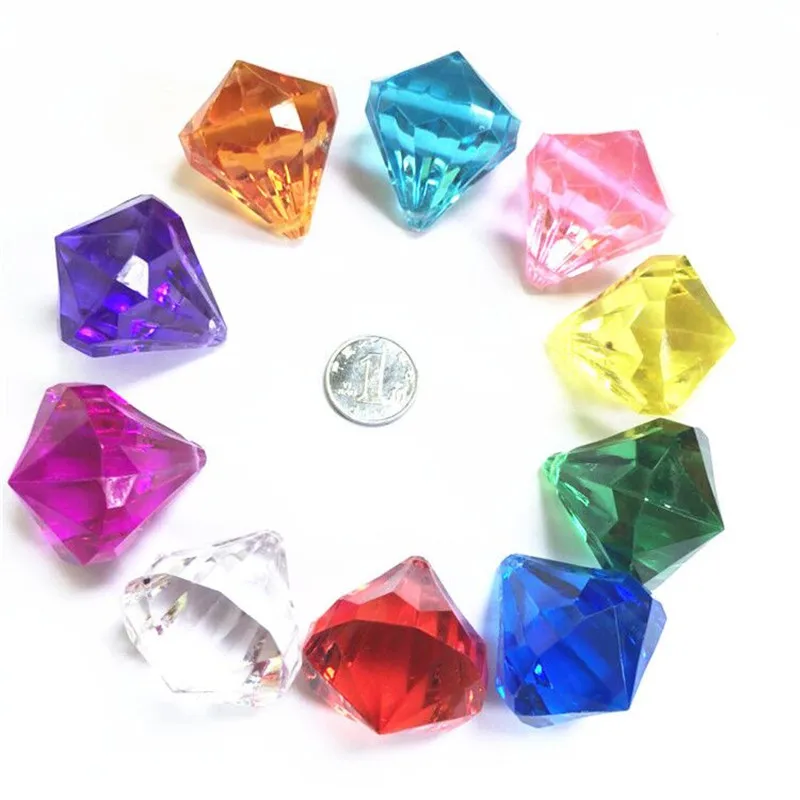 

30PCS 25*20MM Acrylic Crystal Diamond Pendant Pawn Irregular Stone Chessman Game Pieces For Children Board Games 10 Colors