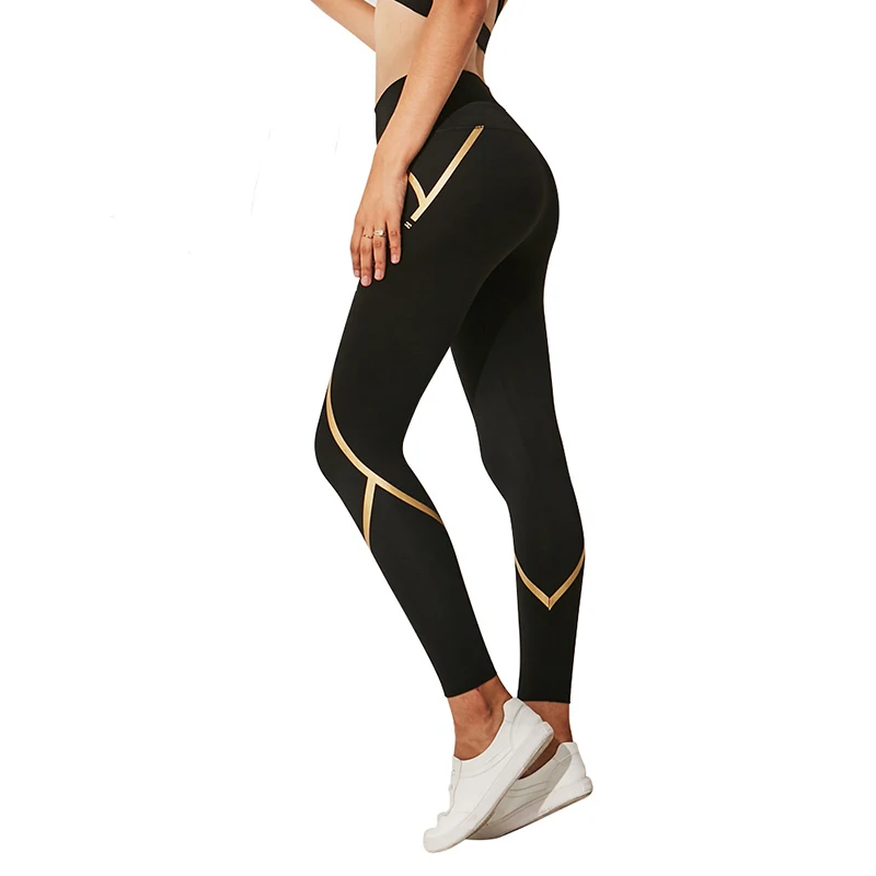 

Stripe&Letter Printed Yoga Pants Fitness Leggings Women Ankle Length Running Workout Legging Hip Push Up High Elastic Gym Tights