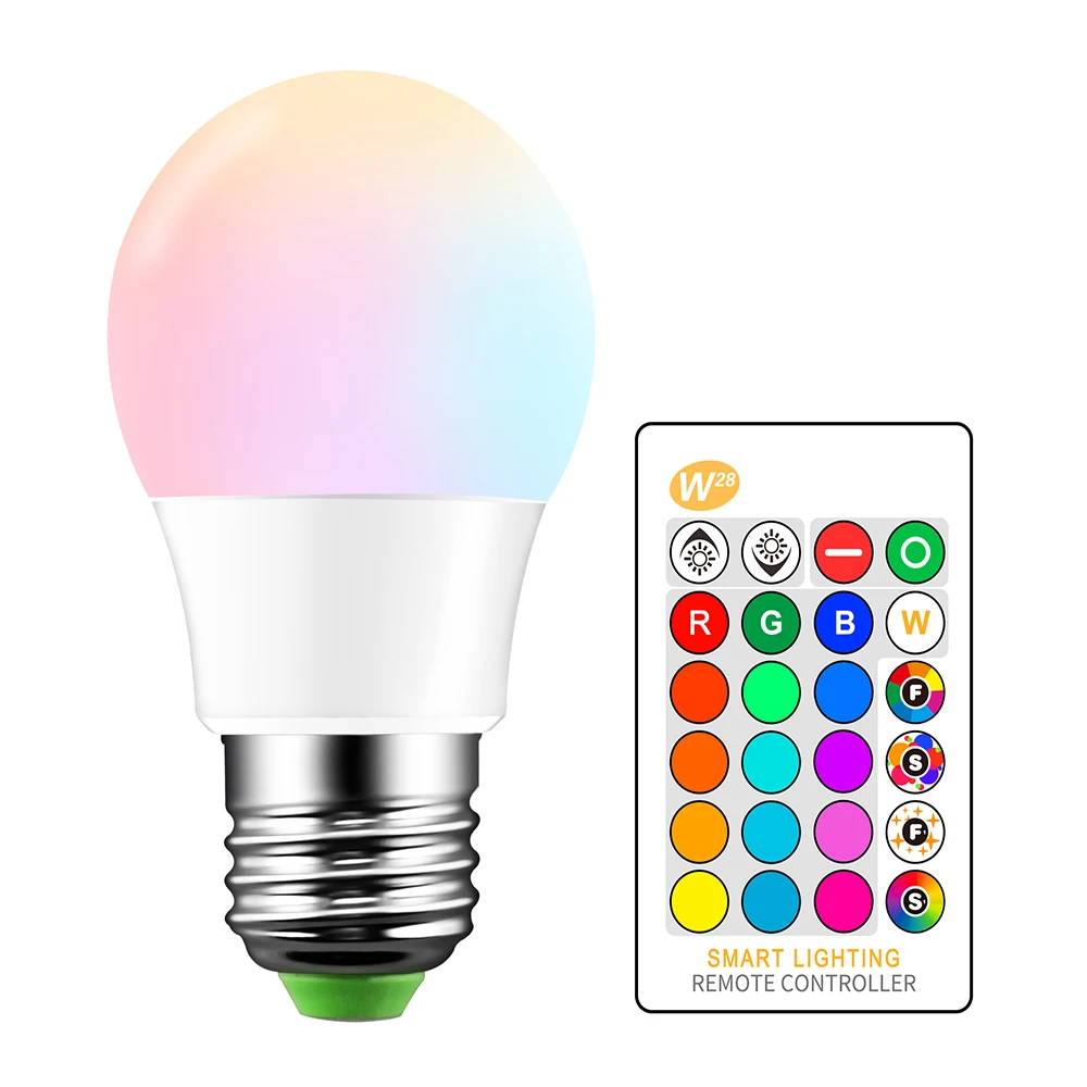 

10W 110V 220V 85-265V E27 RGB LED bulb 16 Color Magic LED Night Light Lamp Dimmable Stage Light / 24key Remote Control holiday
