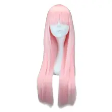 QQXCAIW длинные прямые женские маскарадный светильник розовый 70 см синтетические волосы парики