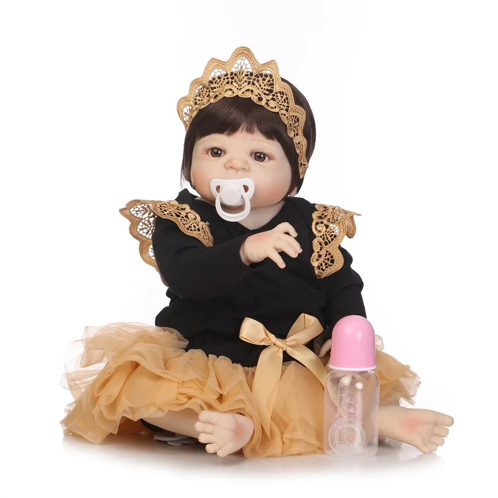 NPKCOLLECTION полный виниловый силиконовый Reborn Baby Игрушки, Куклы как живые Baby-Reborn принцесса детские куклы на день рождения Рождественский подарок