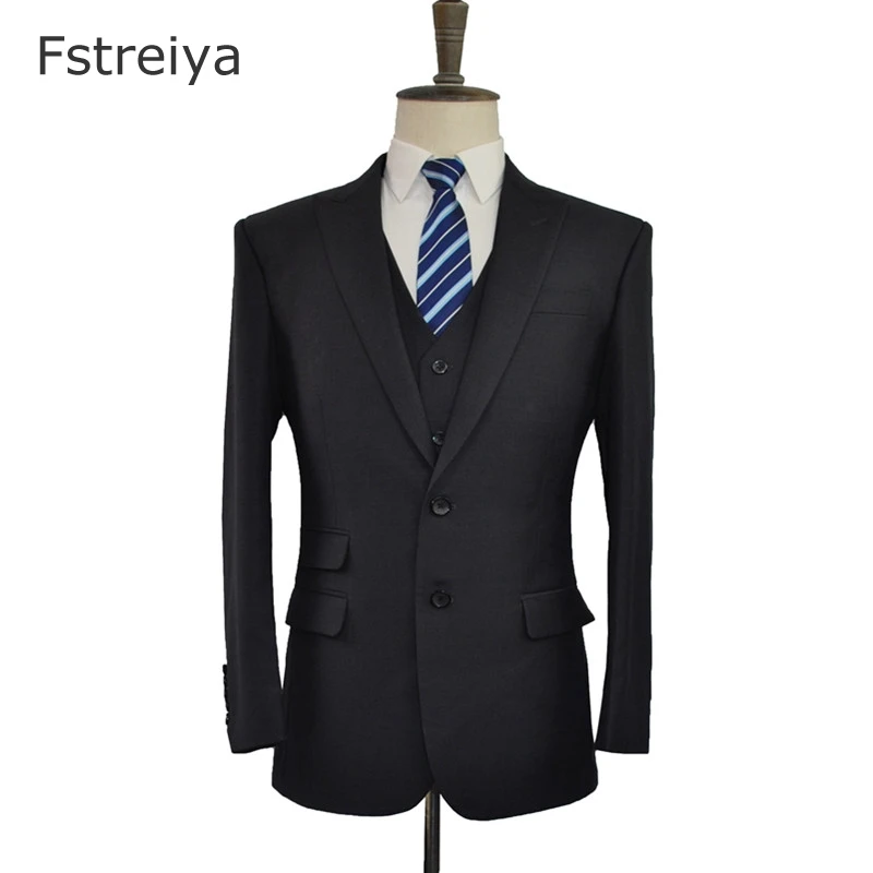 Custom made worsted 150's pure wool men suits high quality tailor slim fit wedding suits customized men's clothing 3 piece suit