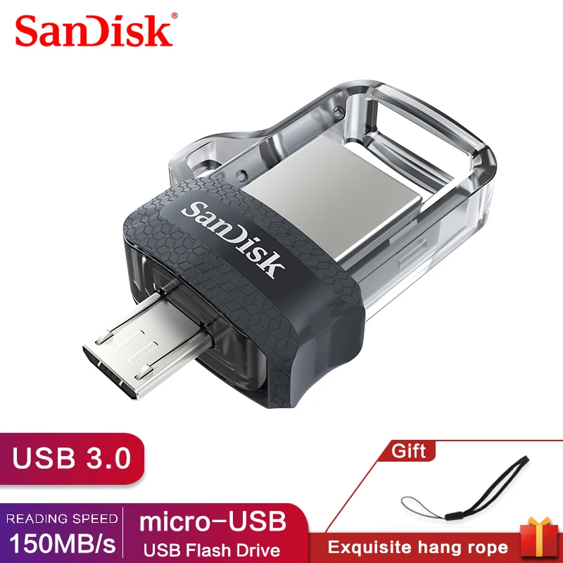Флэш-накопитель Sandisk SDDD3 150 м/с 32 ГБ OTG USB 3 0 128 256 двойной флэш-накопитель 64 16 |