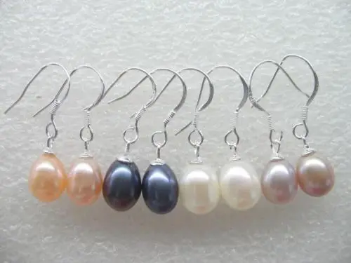 

ry00358 AAA wholesale Lots 20 pairs 7-8mm freshwater pearl earrings 925 silver A0422