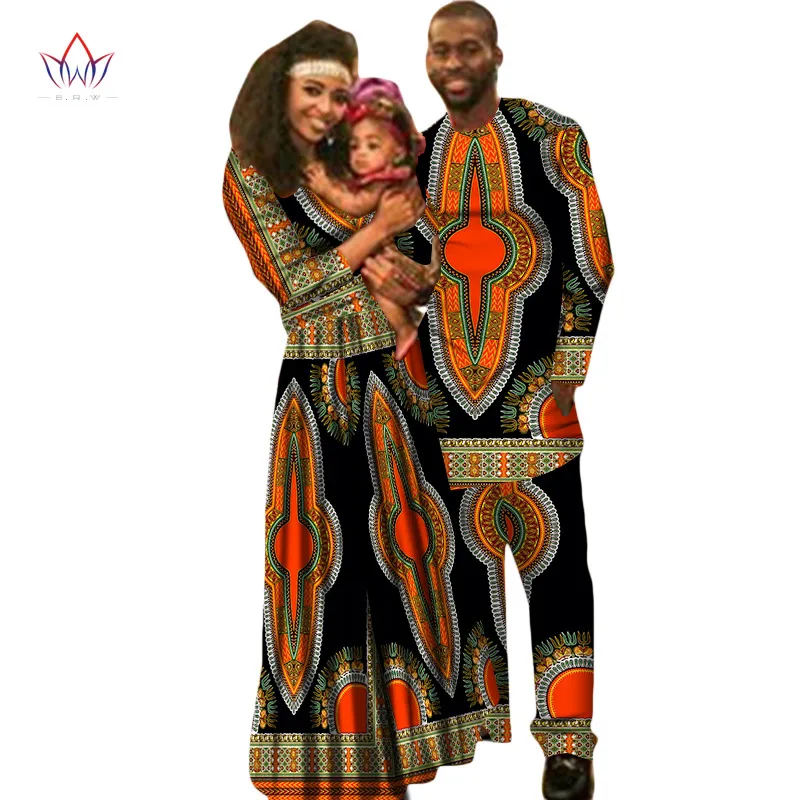 Африканская одежда дети Дашики семья мужские рубашки с длинным рукавом мужской комплект большого размера в африканском стиле Одежда Платье макси с длинным рукавом WYQ22